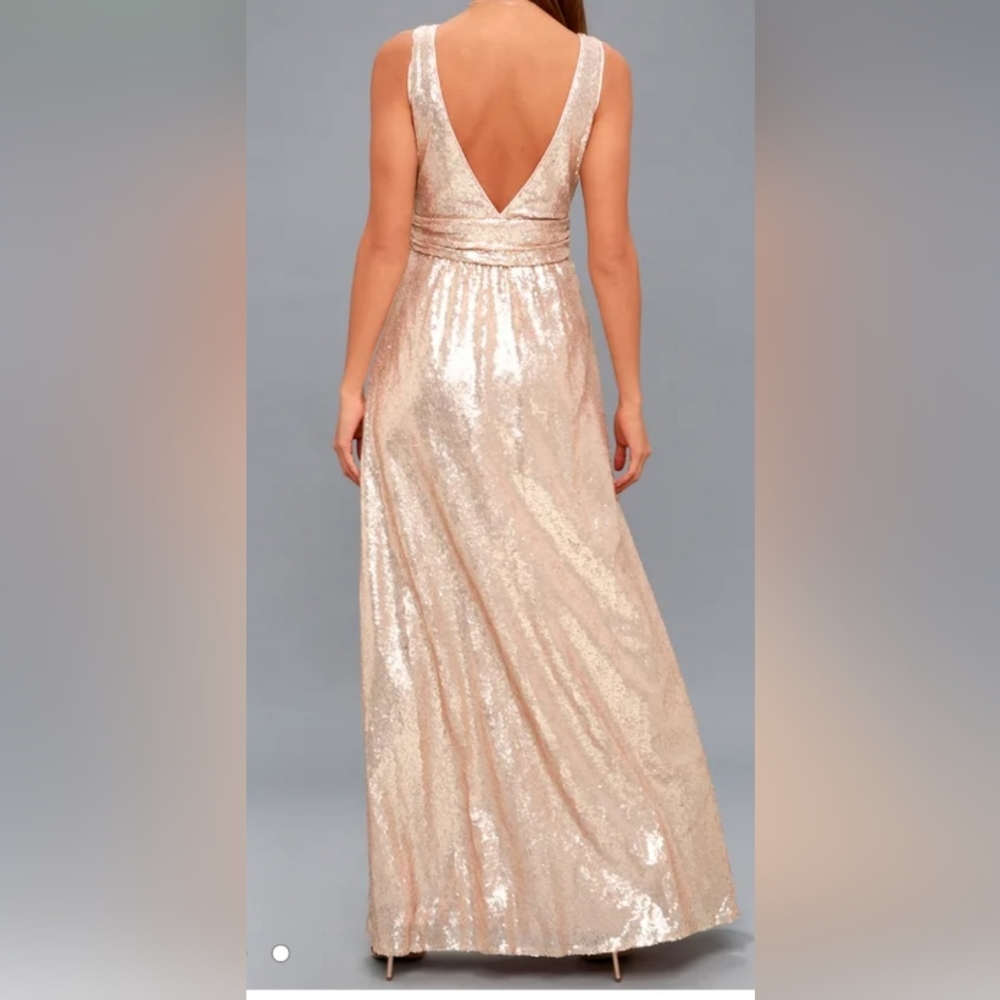 LULUS rose gold sequined maxi -sold out style